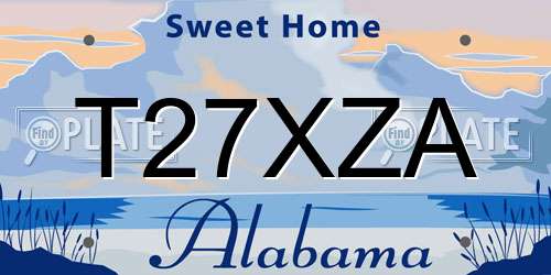 T27XZA Alabama License Plate