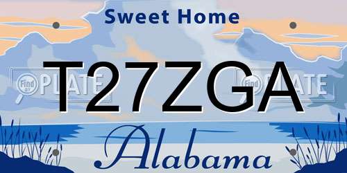 T27ZGA Alabama License Plate
