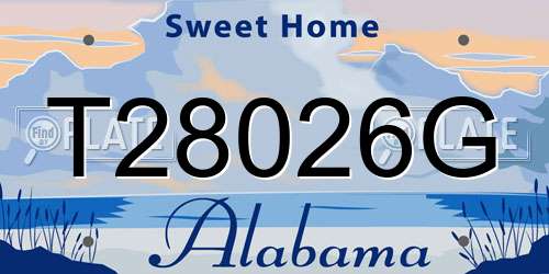 T28026G Alabama License Plate