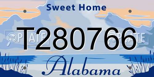 T280766 Alabama License Plate