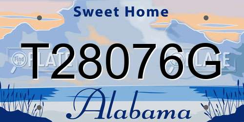 T28076G Alabama License Plate