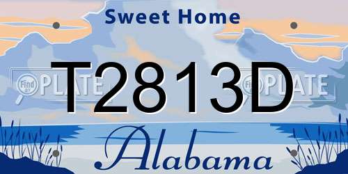 T2813D Alabama License Plate