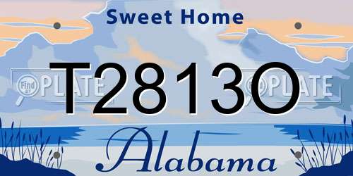 T2813O Alabama License Plate
