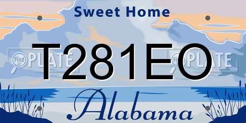 T281EO Alabama License Plate