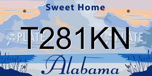 T281KN Alabama License Plate