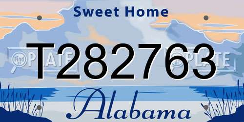 T282763 Alabama License Plate