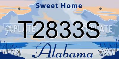 T2833S Alabama License Plate