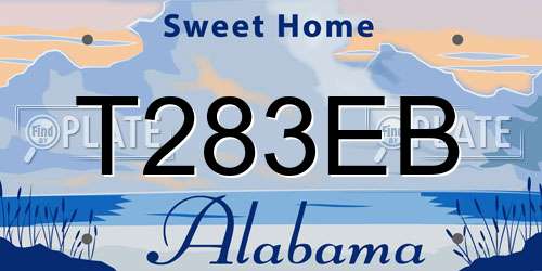 T283EB Alabama License Plate