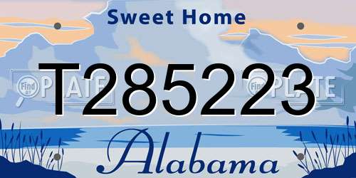 T285223 Alabama License Plate