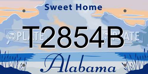 T2854B Alabama License Plate
