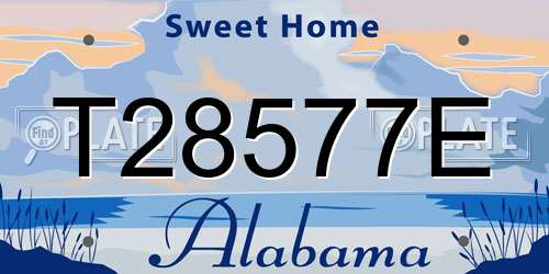 T28577E Alabama License Plate