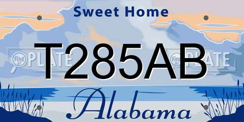 T285AB Alabama License Plate