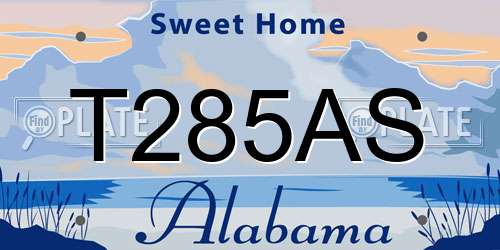T285AS Alabama License Plate