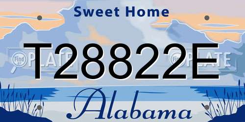 T28822E Alabama License Plate