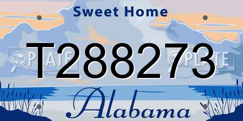 T288273 Alabama License Plate
