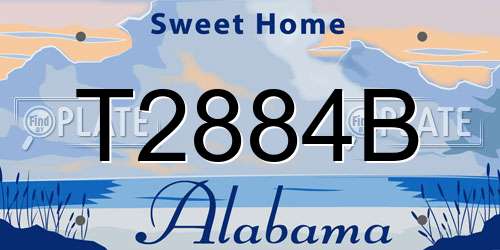T2884B Alabama License Plate