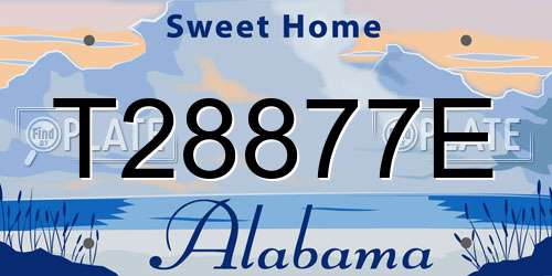 T28877E Alabama License Plate