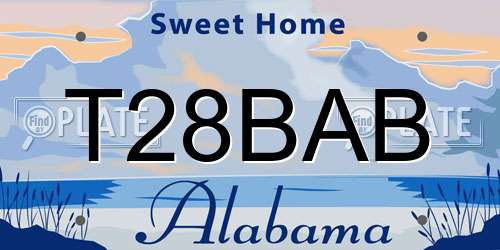 T28BAB Alabama License Plate