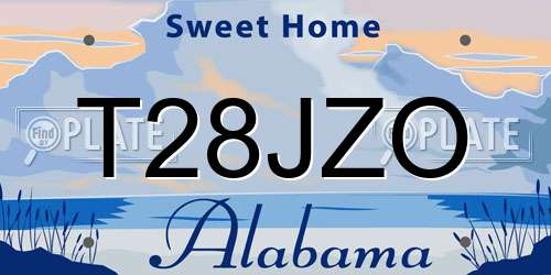 T28JZO Alabama License Plate