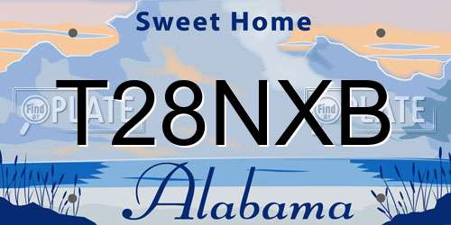 T28NXB Alabama License Plate