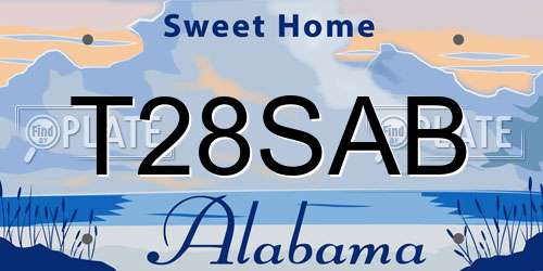 T28SAB Alabama License Plate