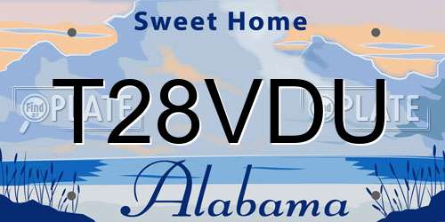 T28VDU Alabama License Plate