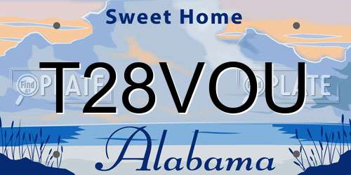 T28VOU Alabama License Plate