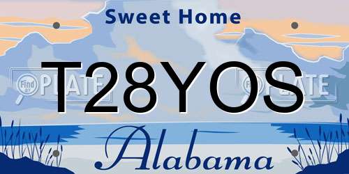 T28YOS Alabama License Plate