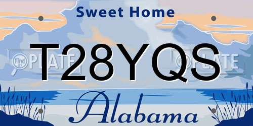 T28YQS Alabama License Plate