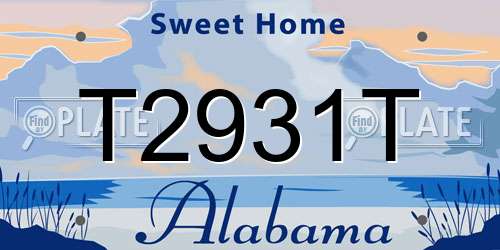 T2931T Alabama License Plate
