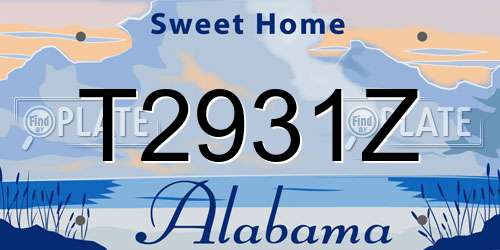 T2931Z Alabama License Plate