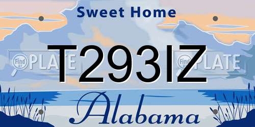 T293IZ Alabama License Plate