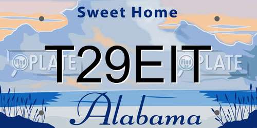 T29EIT Alabama License Plate