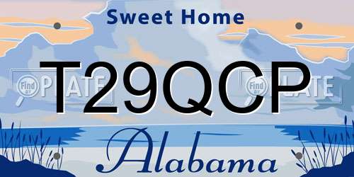 T29QCP Alabama License Plate