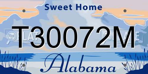 T30072M Alabama License Plate