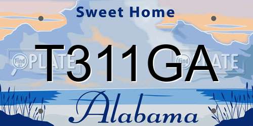 T311GA Alabama License Plate