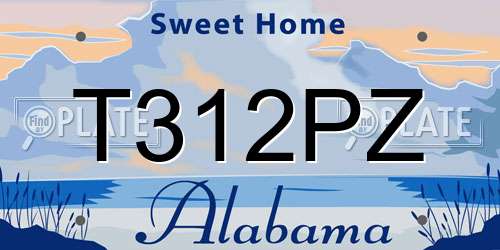 T312PZ Alabama License Plate