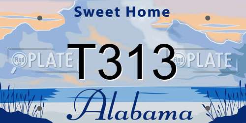 T313 Alabama License Plate