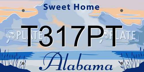T317PT Alabama License Plate