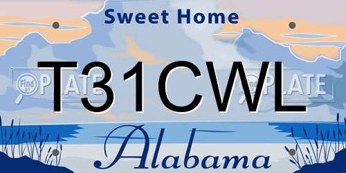 T31CWL Alabama License Plate