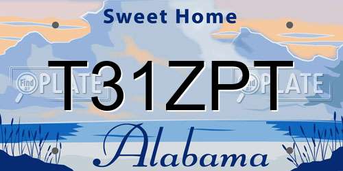 T31ZPT Alabama License Plate