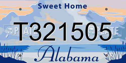 T321505 Alabama License Plate