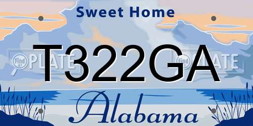 T322GA Alabama License Plate