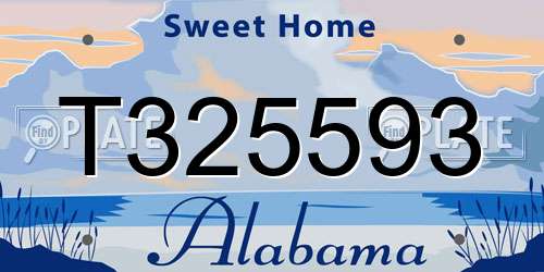 T325593 Alabama License Plate