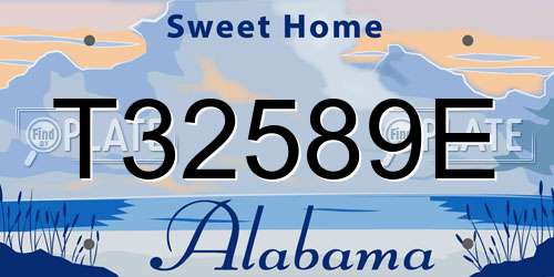 T32589E Alabama License Plate