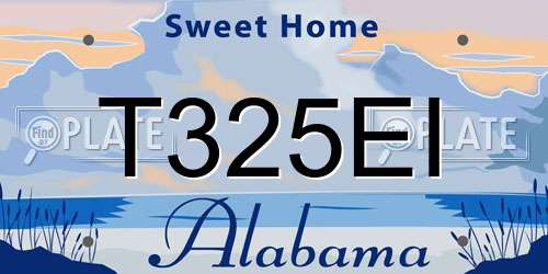 T325EI Alabama License Plate