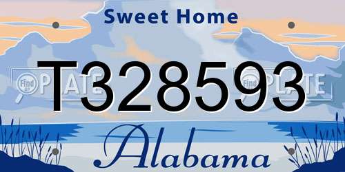 T328593 Alabama License Plate