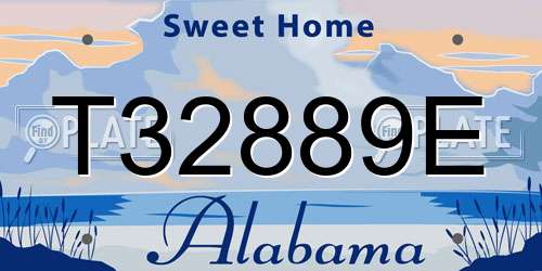 T32889E Alabama License Plate