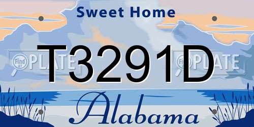T3291D Alabama License Plate