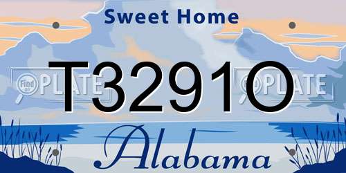 T3291O Alabama License Plate